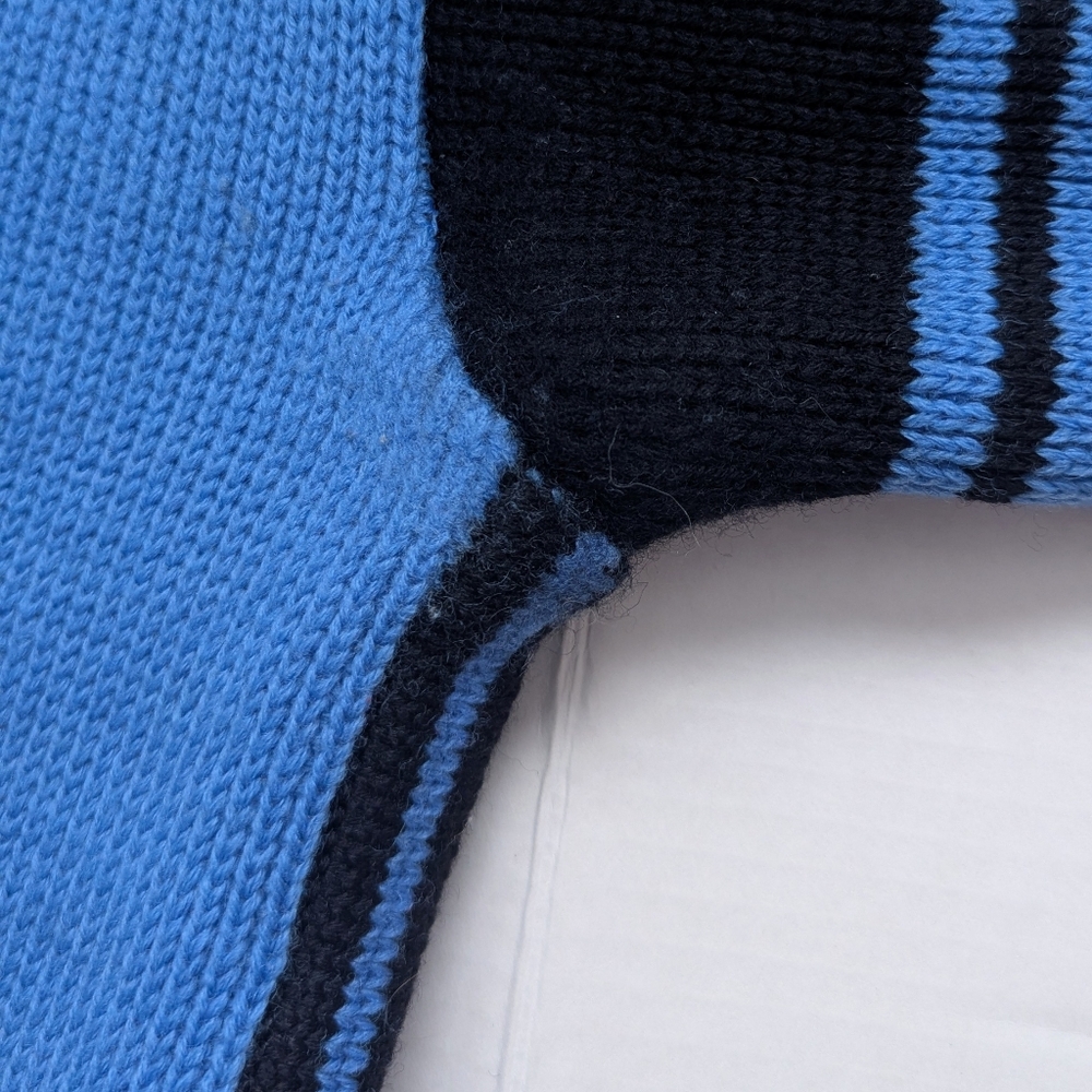 Vintage 70s Wool Ski Black and Blue Knit Sweater - Picture 11 of 12
